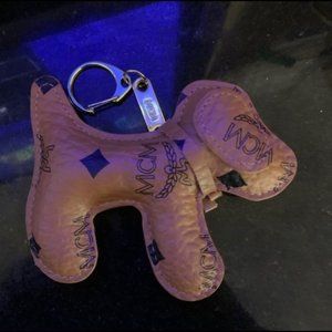 Mcm Brown Dog Keychain